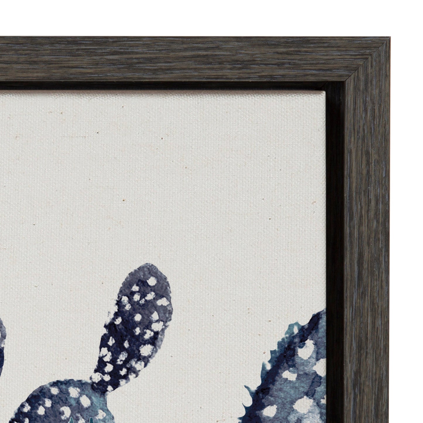 Sylvie Blue Potted Cacti Framed Canvas, Gray 23x33