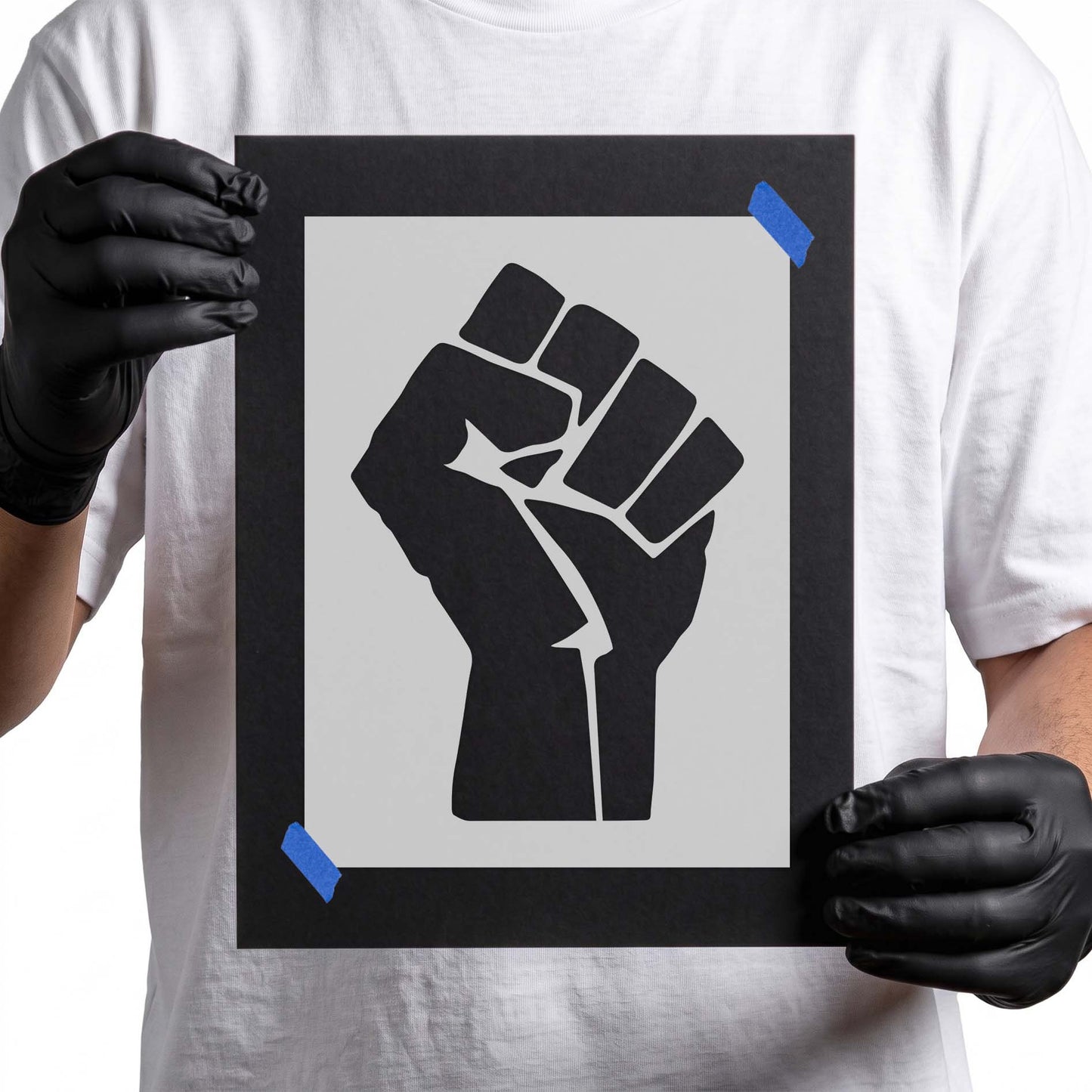 Raised Fist Stencil