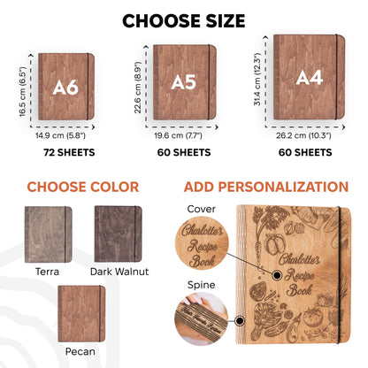 Wooden Recipe Book – Peppers Theme