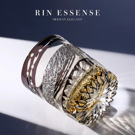RIN ESSENCE — “KIKU RADIANCE” Edo Kiriko Whiskey Glass
