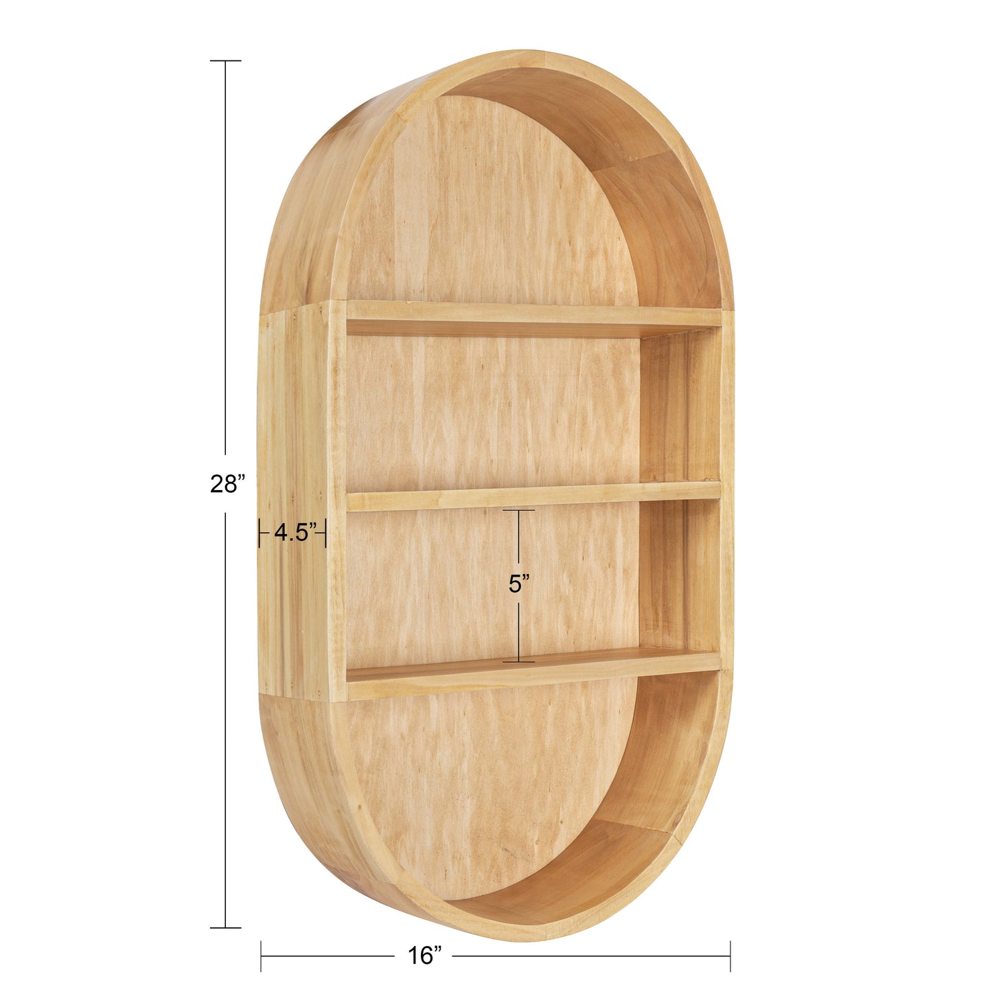 Hutton Wood Capsule Wall Shelf