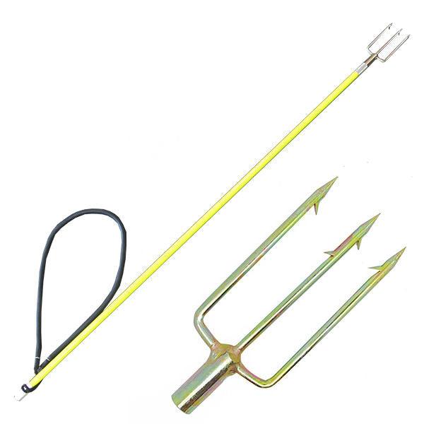 Spearfishing 3.5ft Fiber Glass Pole Spear Hawaiian Sling w/ 3 prong harpoon tip
