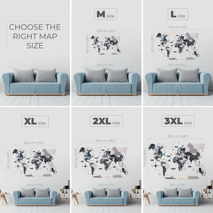 Bundle: Colored Map and Airplanes Pins