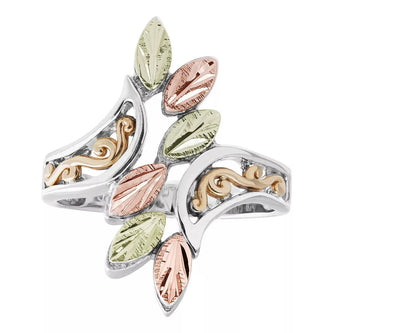 Six Leaf - Sterling Silver Black Hills Gold Ring