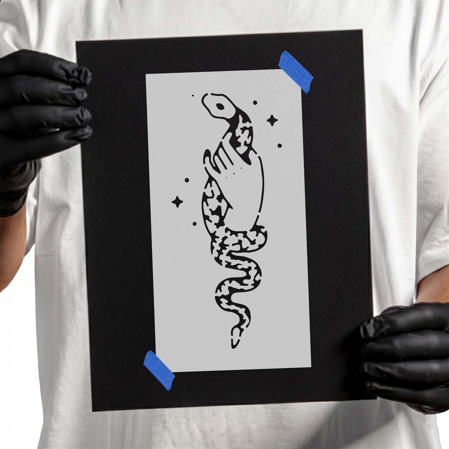 Snake in Hand Stencil