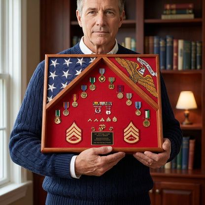 2 Flag Military Shadow Box - 3'x5' flag