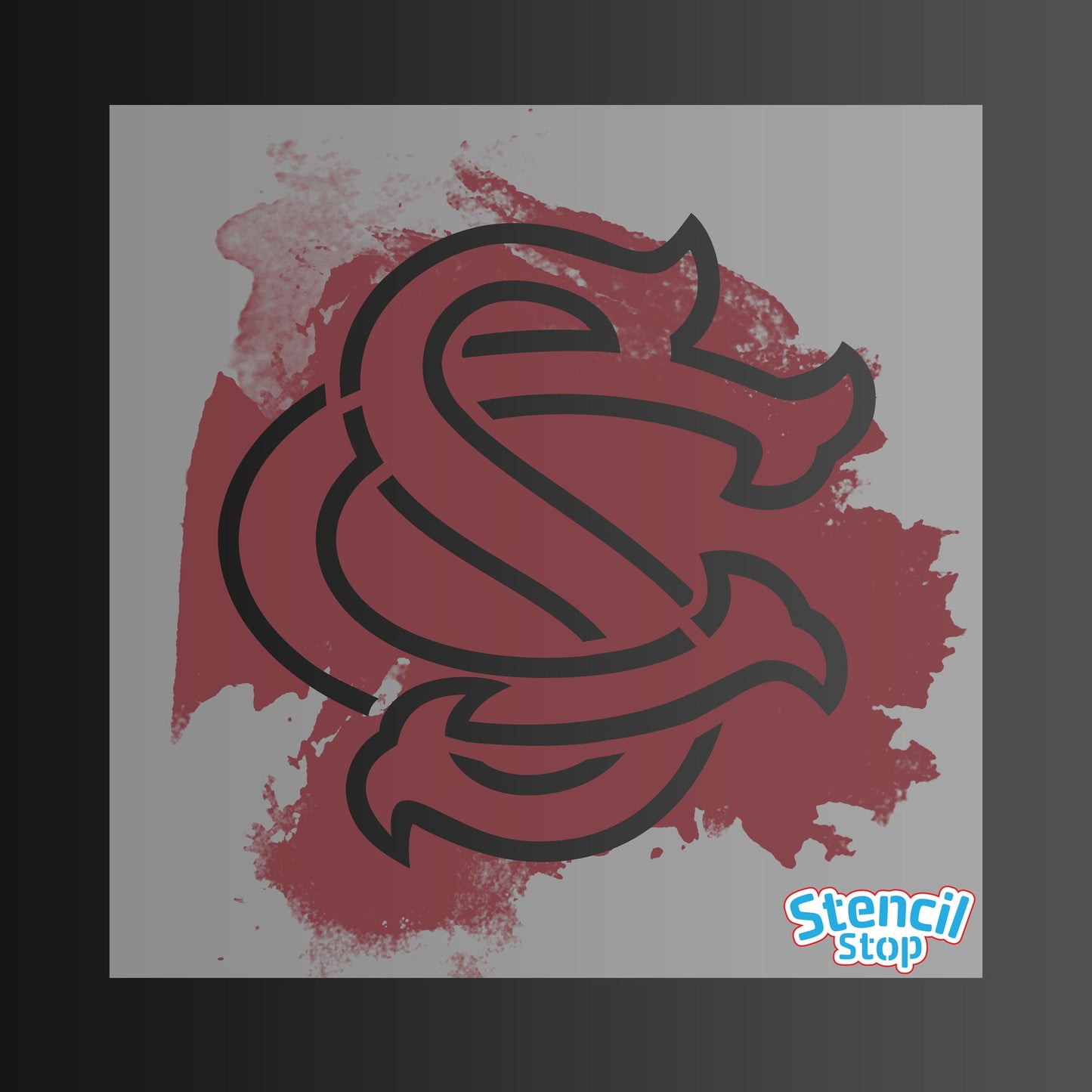 South Carolina Gamecocks Interlocking SC Baseball Logo Stencil
