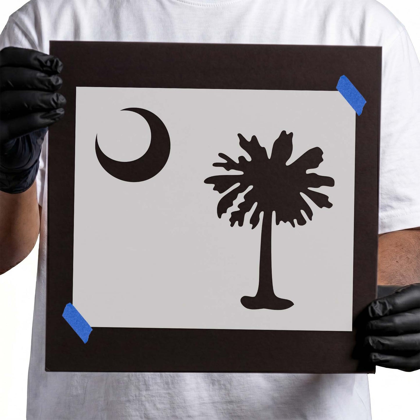 Palmetto Tree and Moon Stencil / South Carolina State Flag Stencil