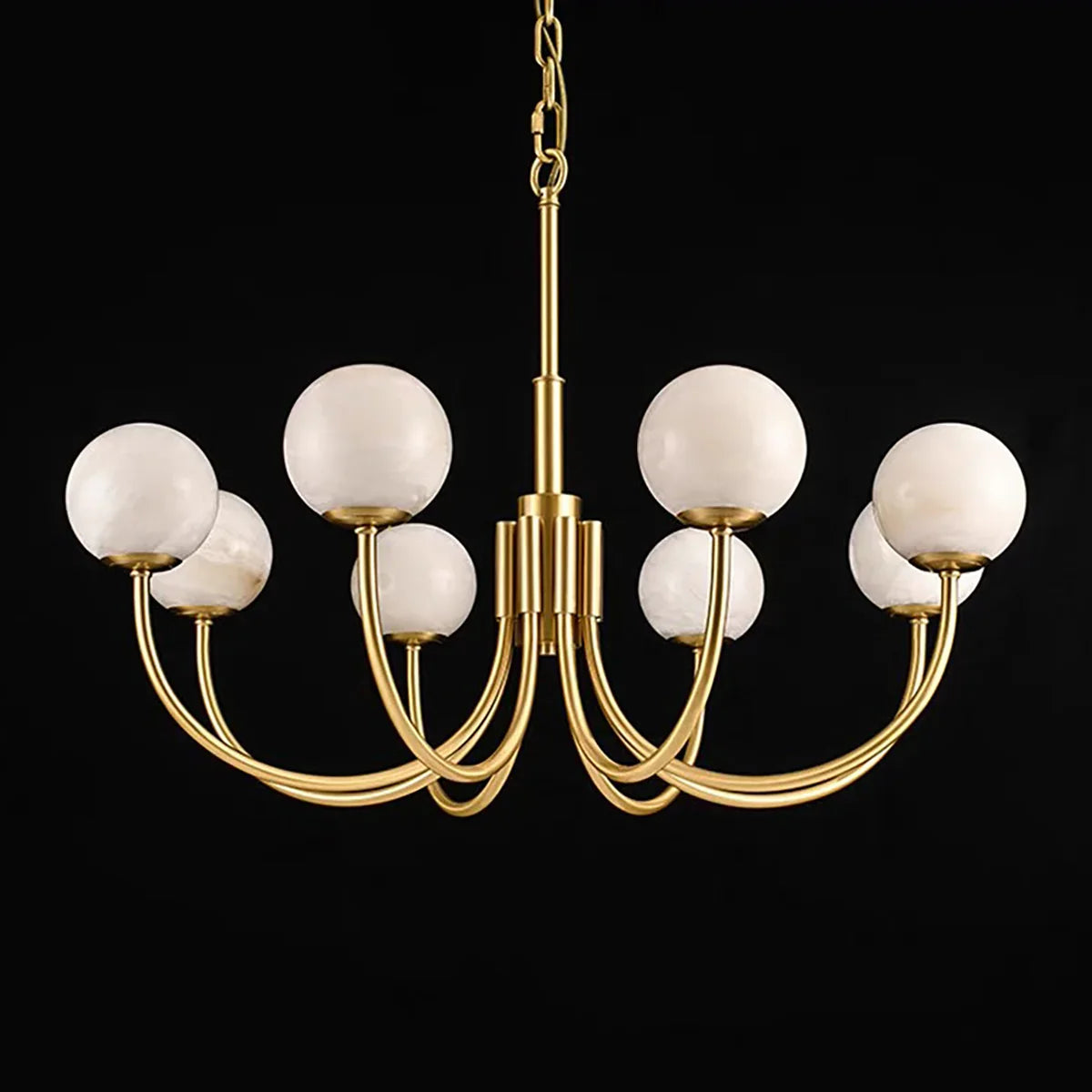 Spherical Alabaster Multi Head Chandelier
