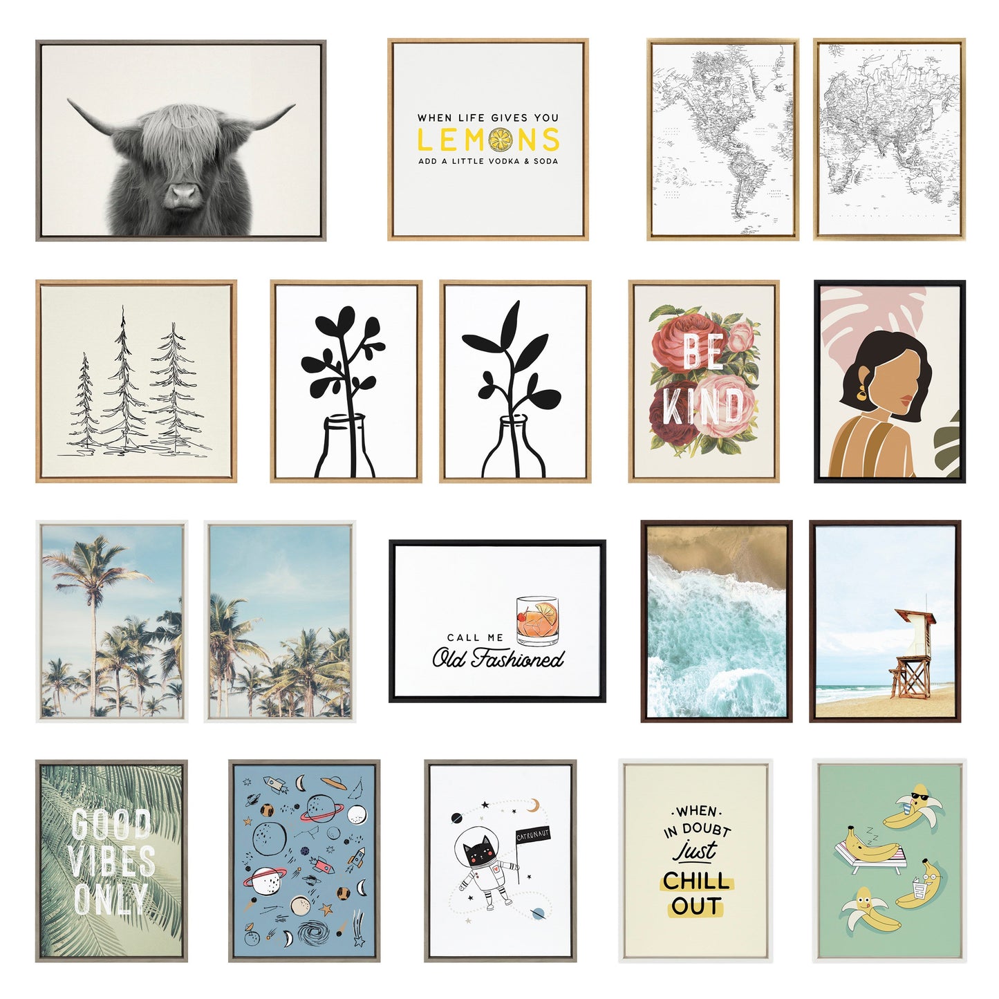 Sylvie Herd of Highland Cows Framed Canvas by The Creative Bunch Studio
