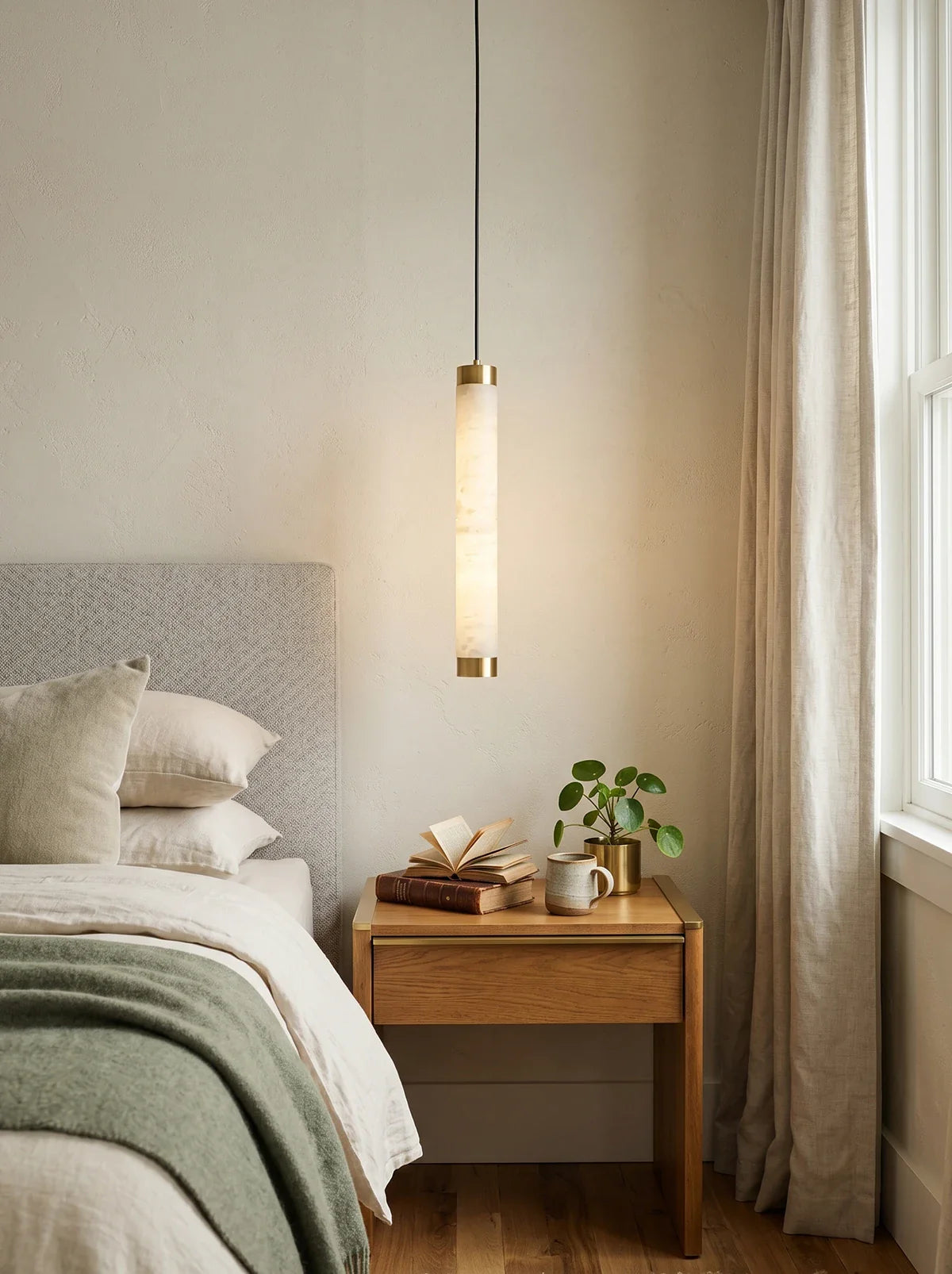 Strip Alabaster Chandelier
