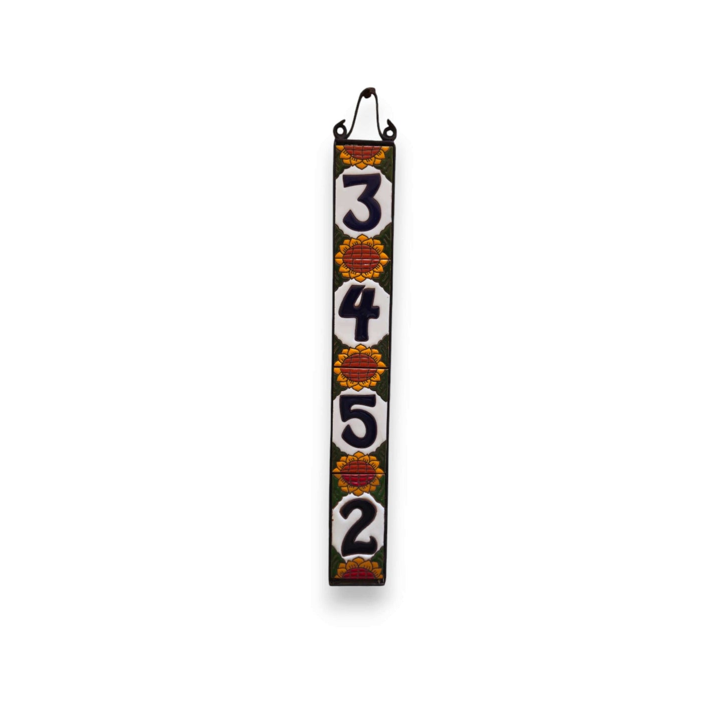 Sunflower Talavera Number Tiles | Mexican Address Art