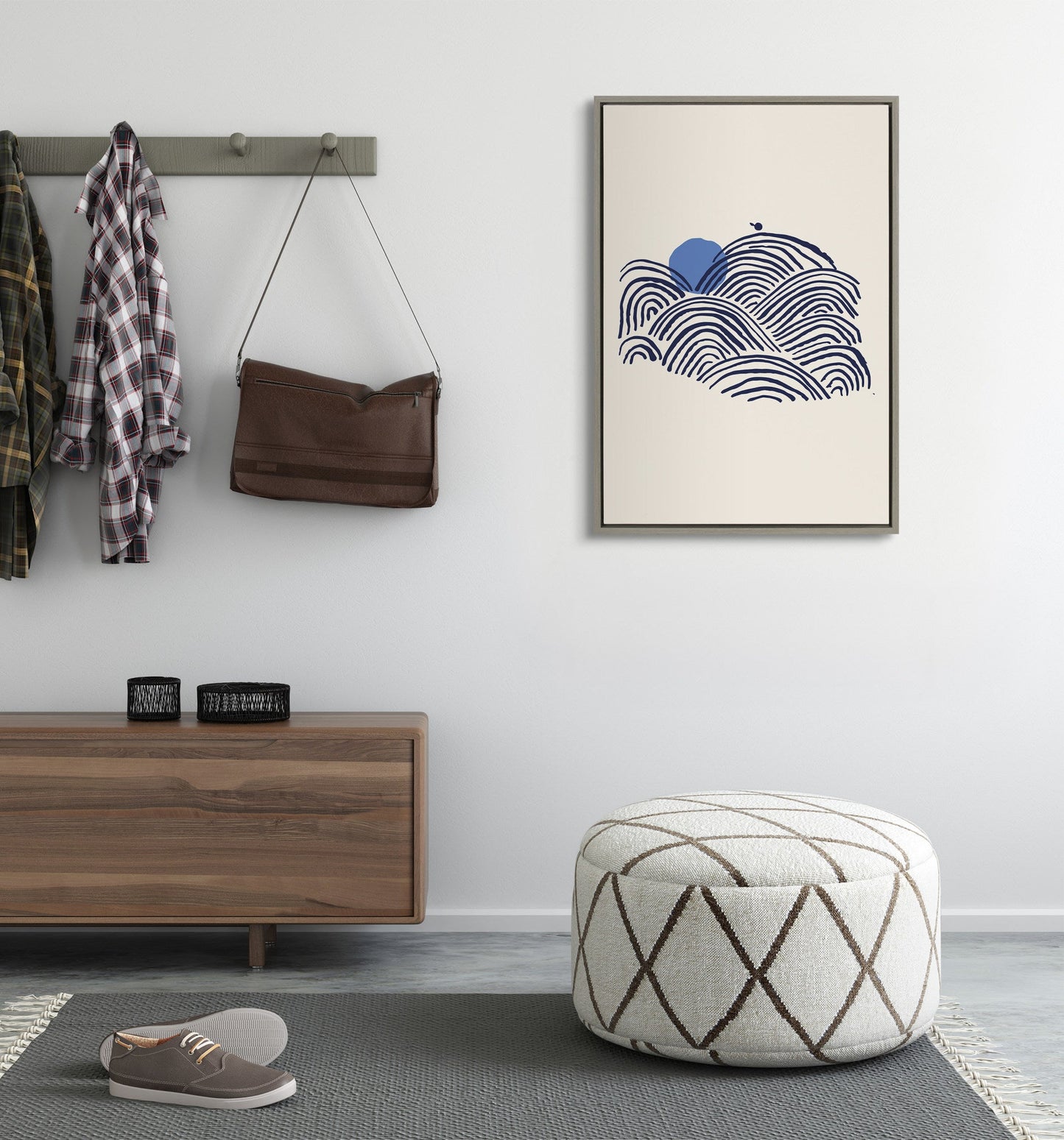 Sylvie Indigo Morning View Framed Canvas by Hannah Beisang