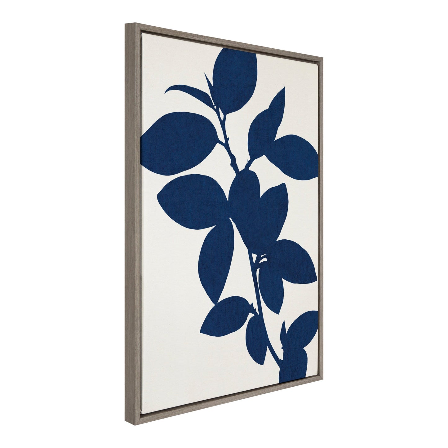 Sylvie Blue Botanical Framed Canvas, Gray 23x33