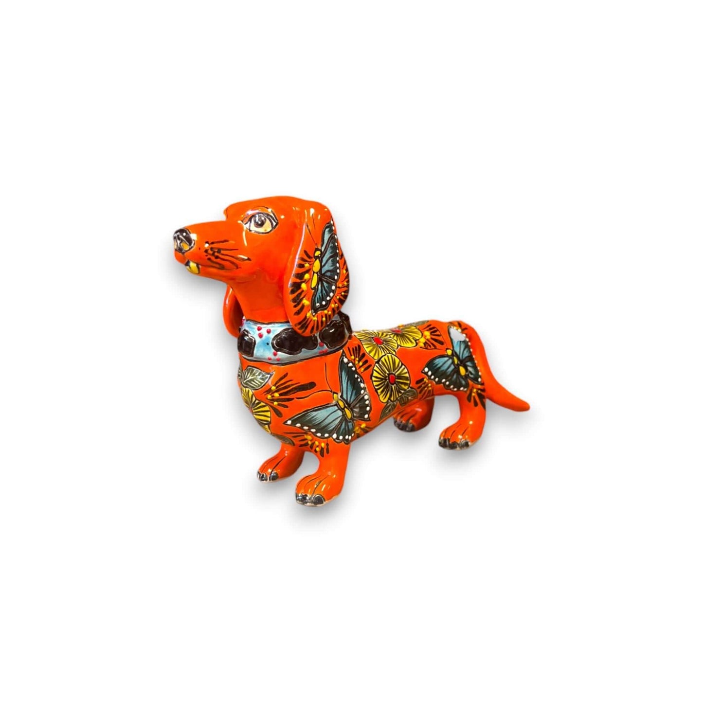 Talavera Dachshund Statue | Colorful Hand-Painted Dog Figurine