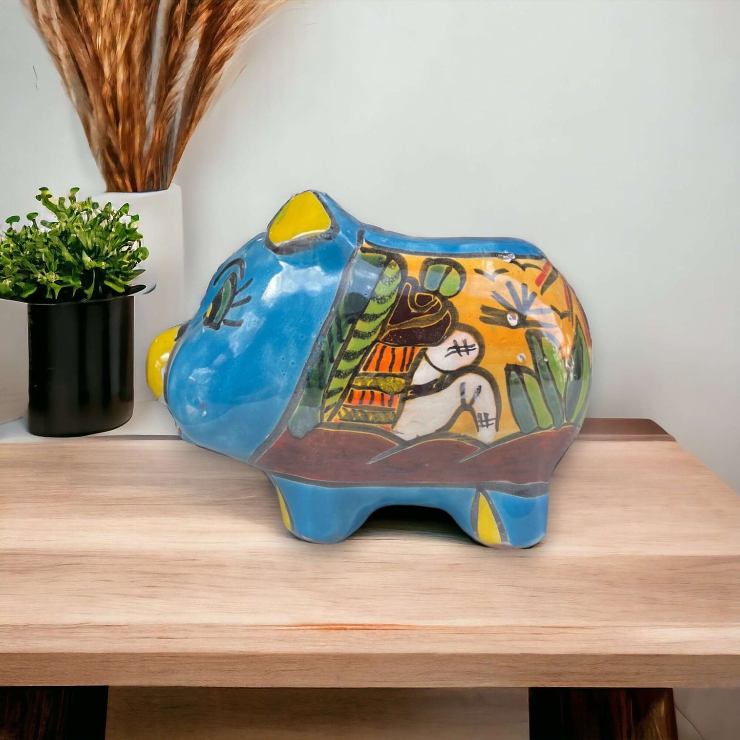 Talavera Pig Planter | Colorful Hand-Painted Mexican Flower Pot