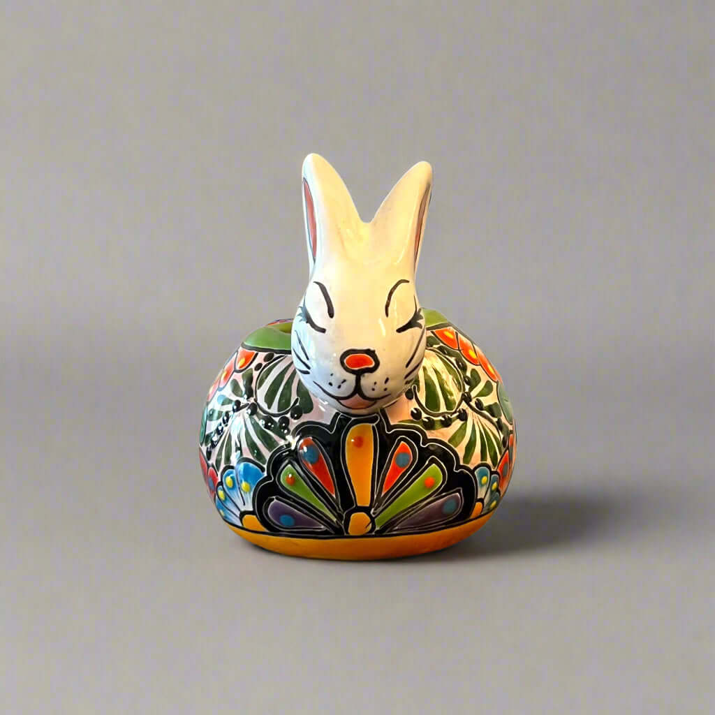 Talavera Rabbit Planter | Handmade Mexican Bunny Pot