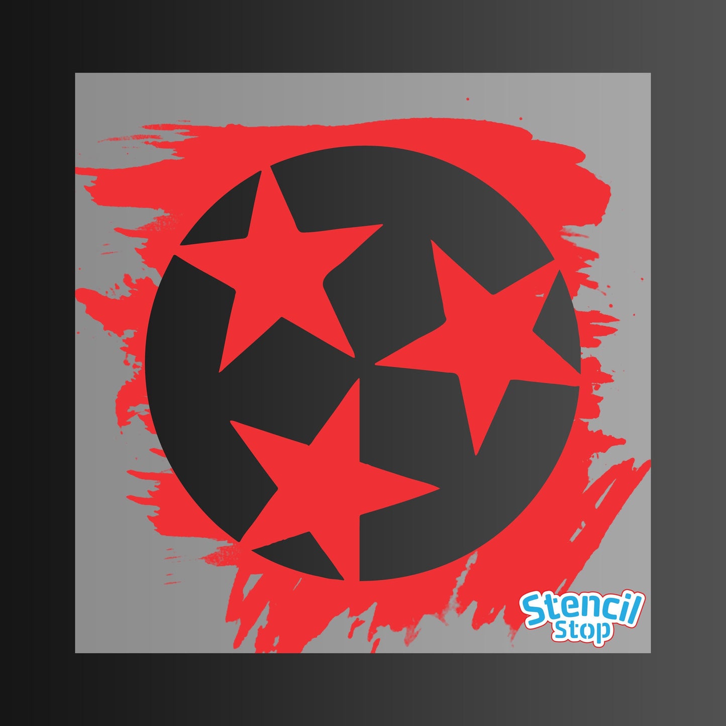 Tennessee State Flag Three Star Stencil