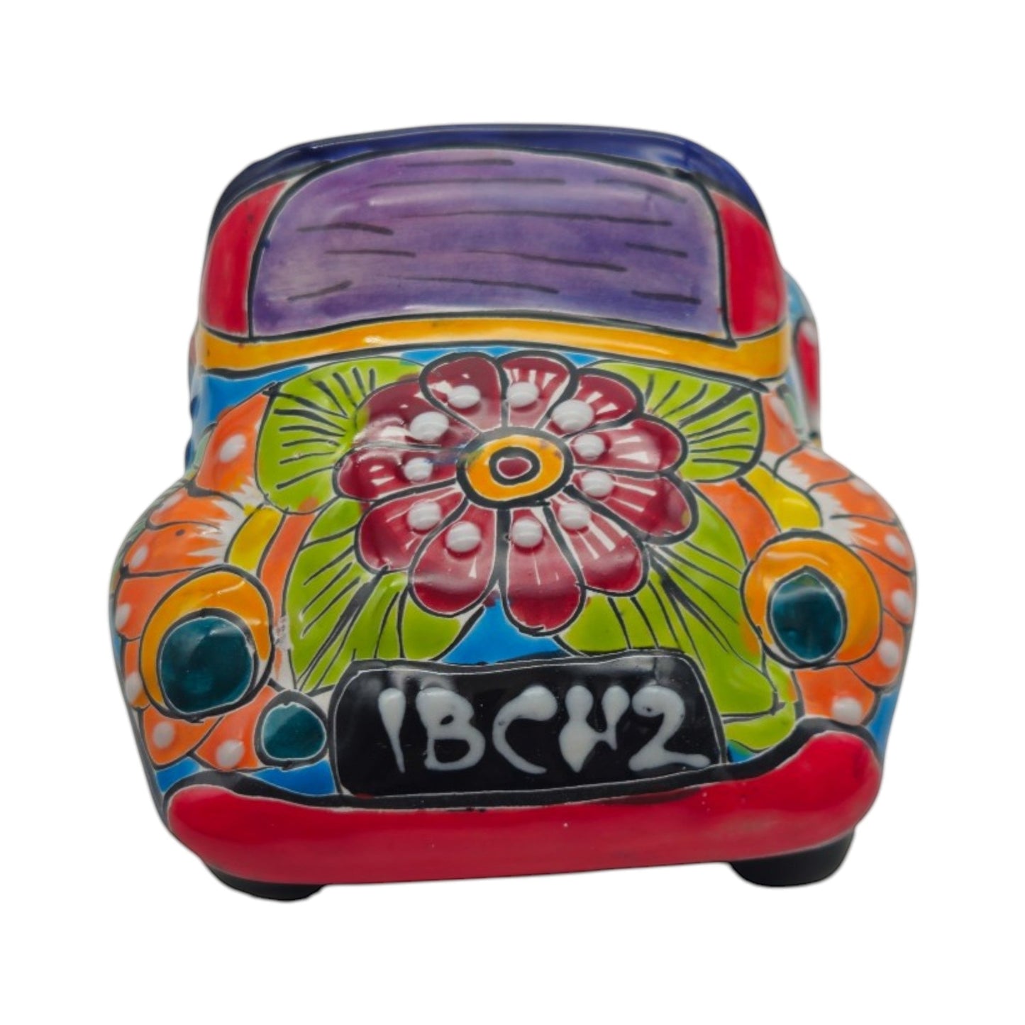 Small Talavera Car Planter | Ceramic Car Statue
