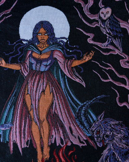 Thirteenth Hour - Moon Witch Woven Blanket