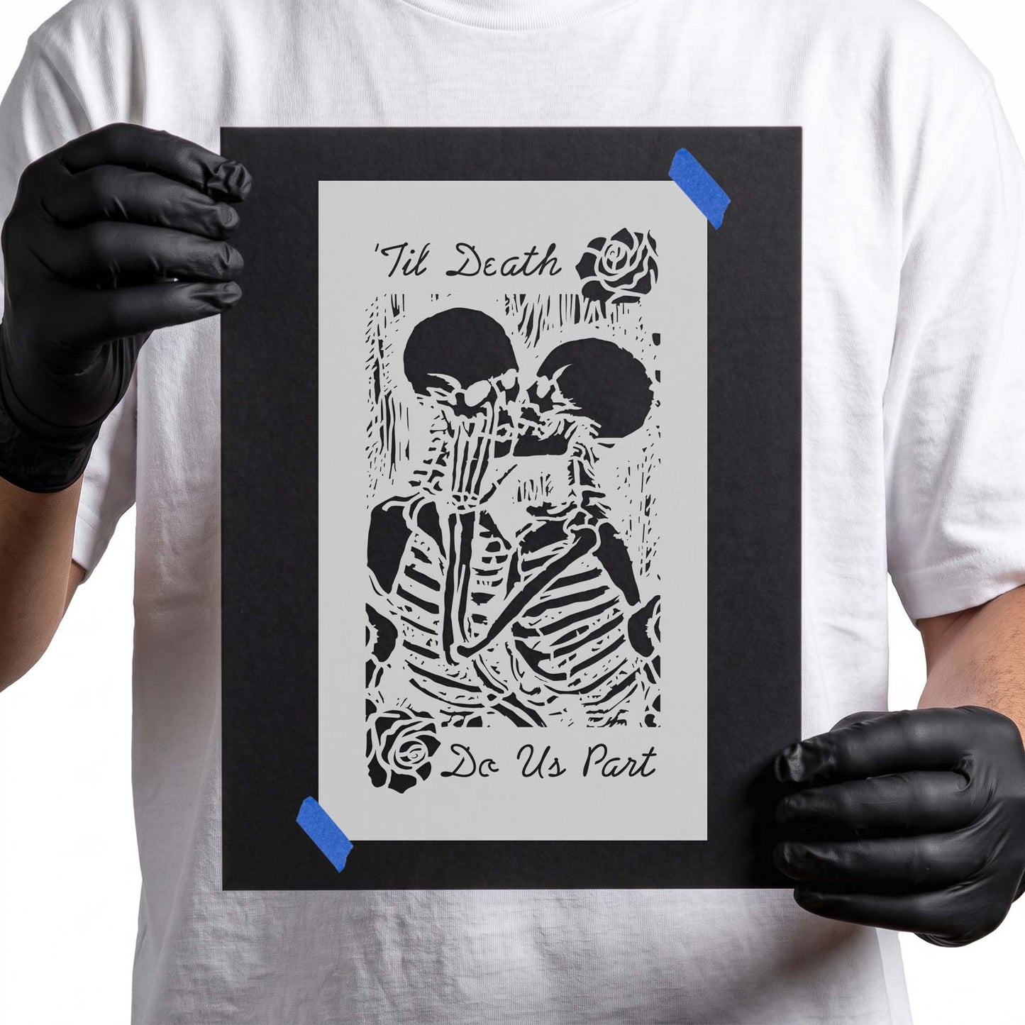 Til Death Us Part Skeleton Stencil