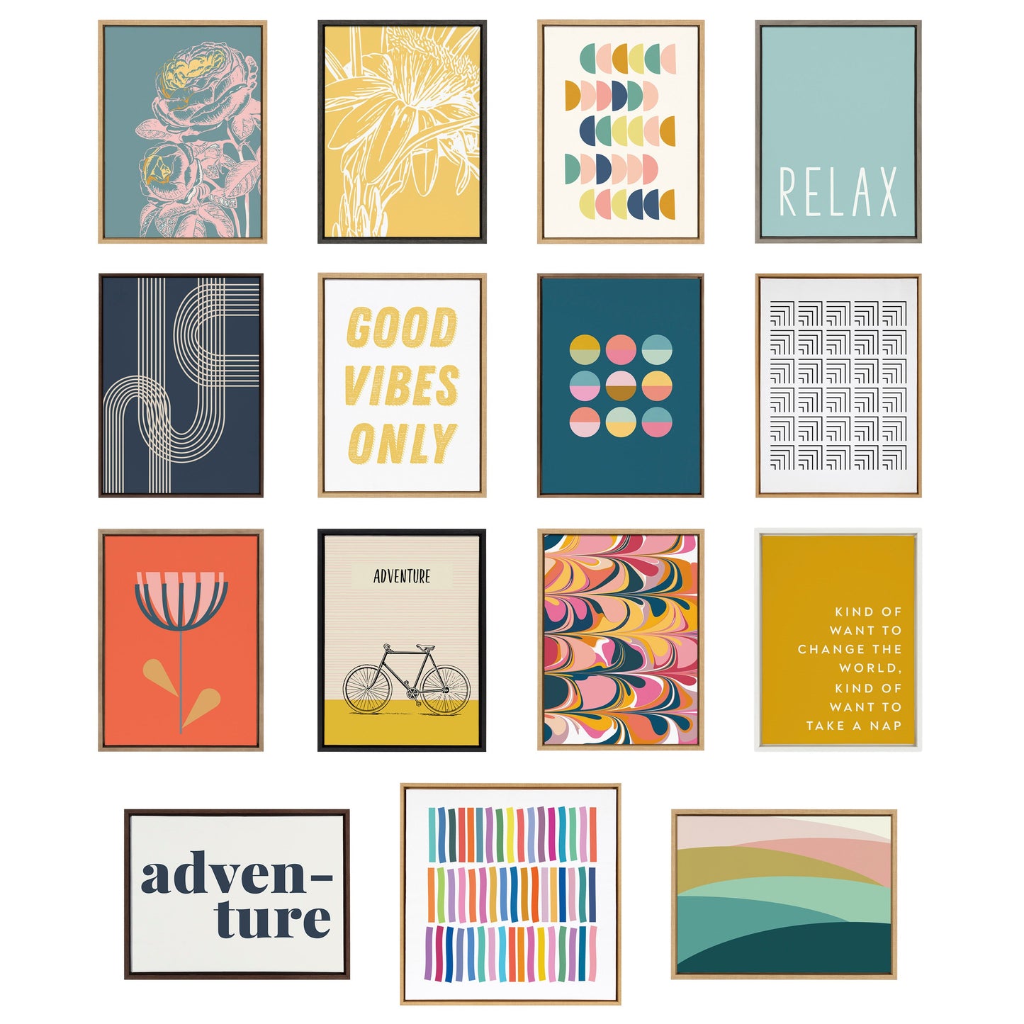 Sylvie Abstract Shapes Framed Canvas Set by Apricot and Birch