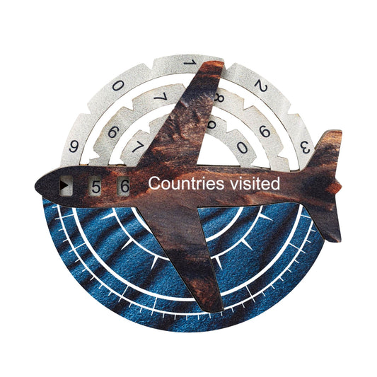 Travel Tracker 3D Colored Wooden World Map - Dune