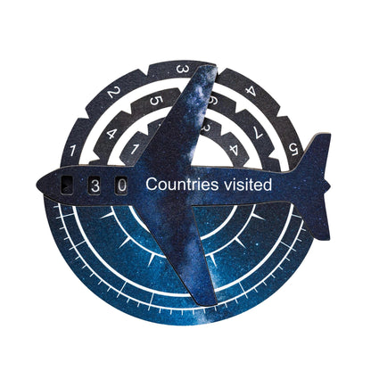 Travel Tracker 3D Colored Wooden World Map - Space