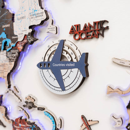 Travel Tracker 3D Colored Wooden World Map – Cruise