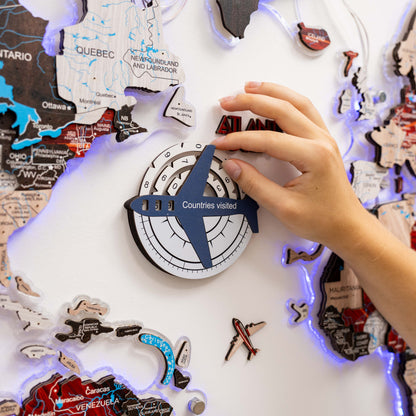 Travel Tracker 3D Colored Wooden World Map – Cruise