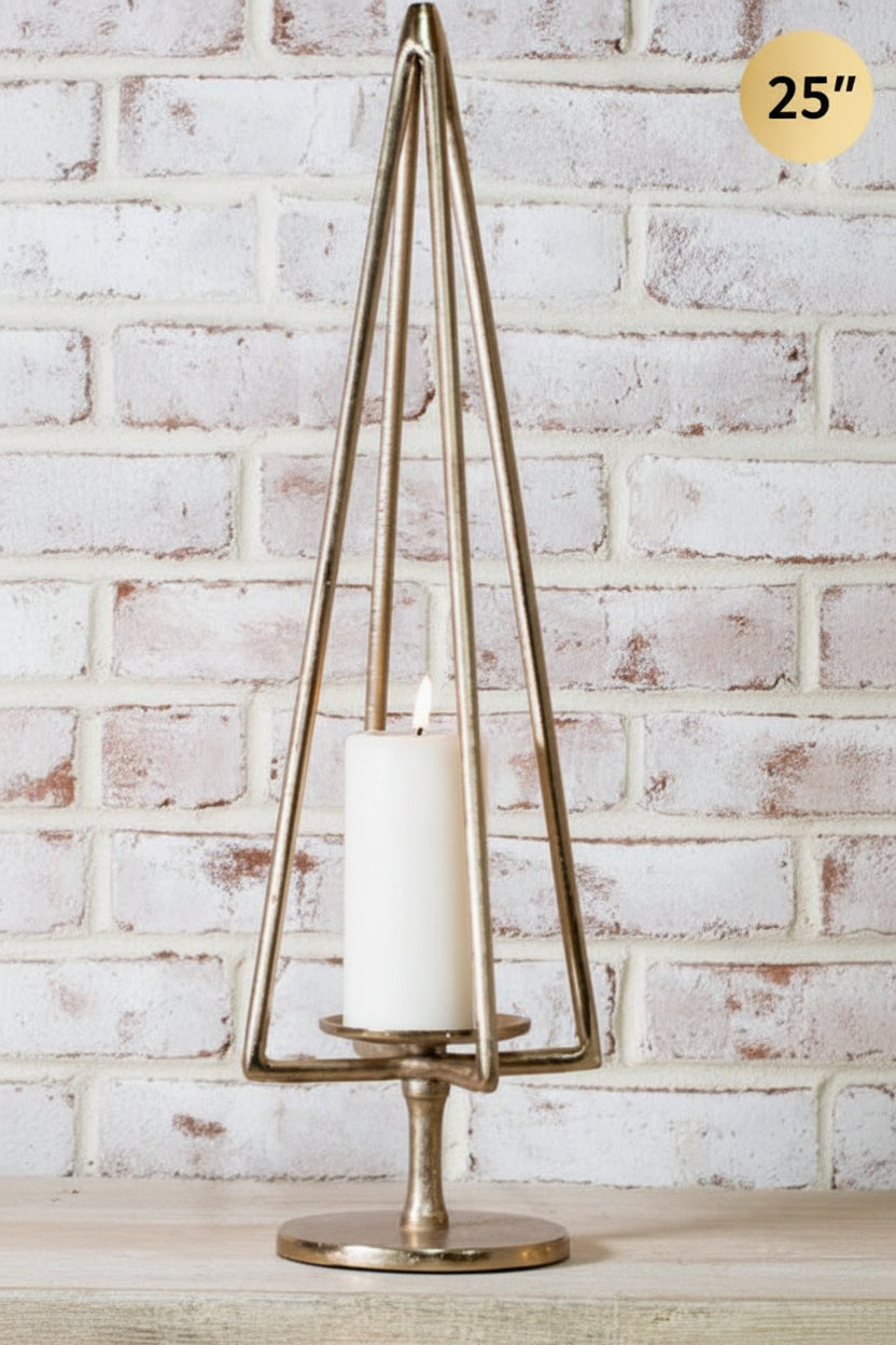 Gold Tree Pillar Holder , 2 Size Options