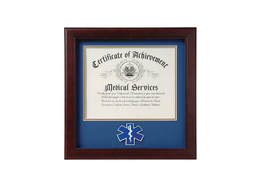 US EMS Certificate of Achievement Picture Frame with Medallion - 8x10 Inch Opening.