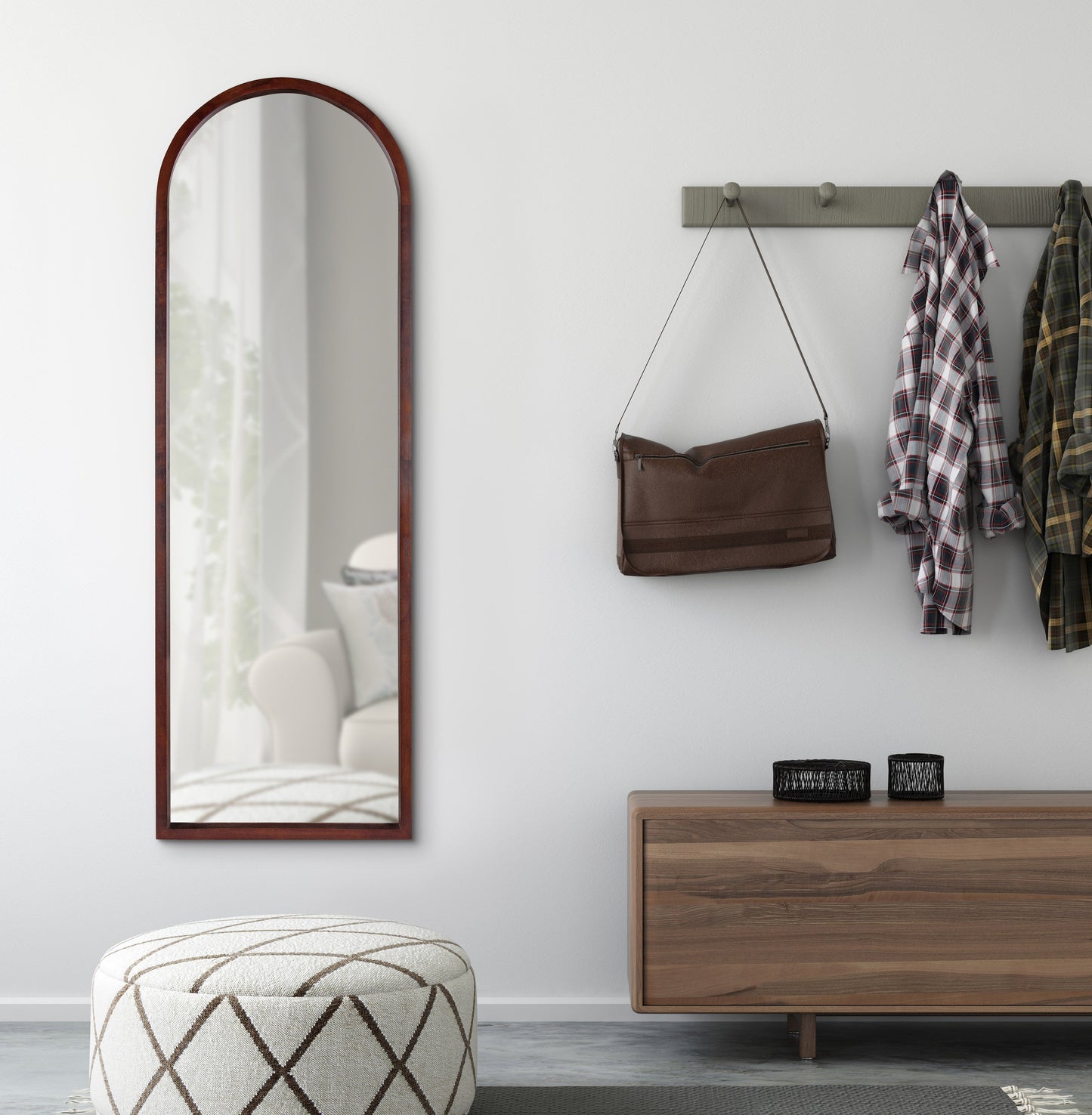 Hutton Wood Framed Arch Mirror