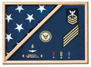 5ft x 9.5ft Flag Memorial Case - Oak