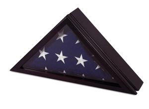 Officers 3ft x 5ft Flag Display Case in Black Cherry finish, Wall mount included