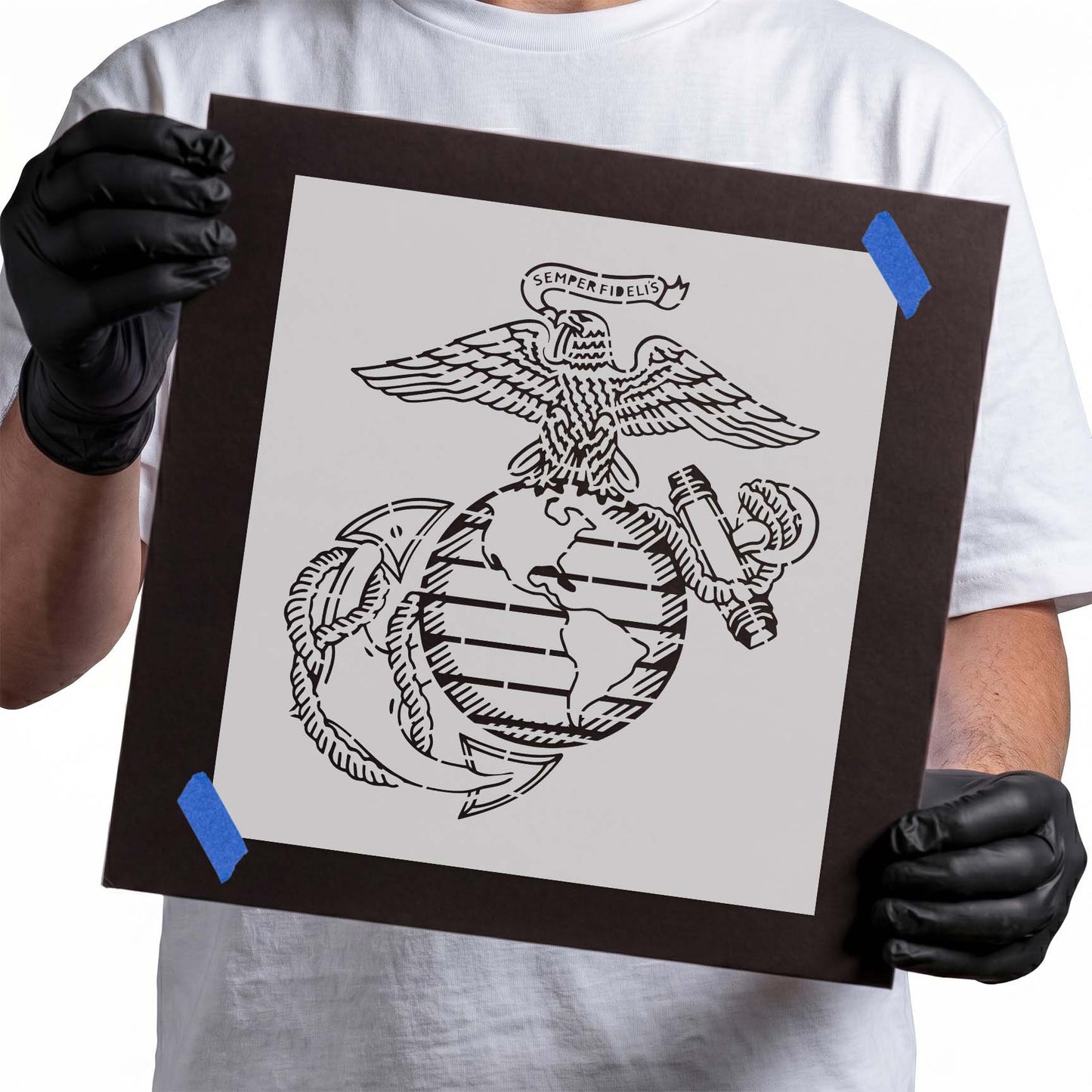 United States Marines Logo Stencil