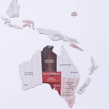 2D Wooden World Map Urban