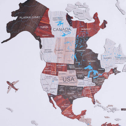 2D Wooden World Map Urban