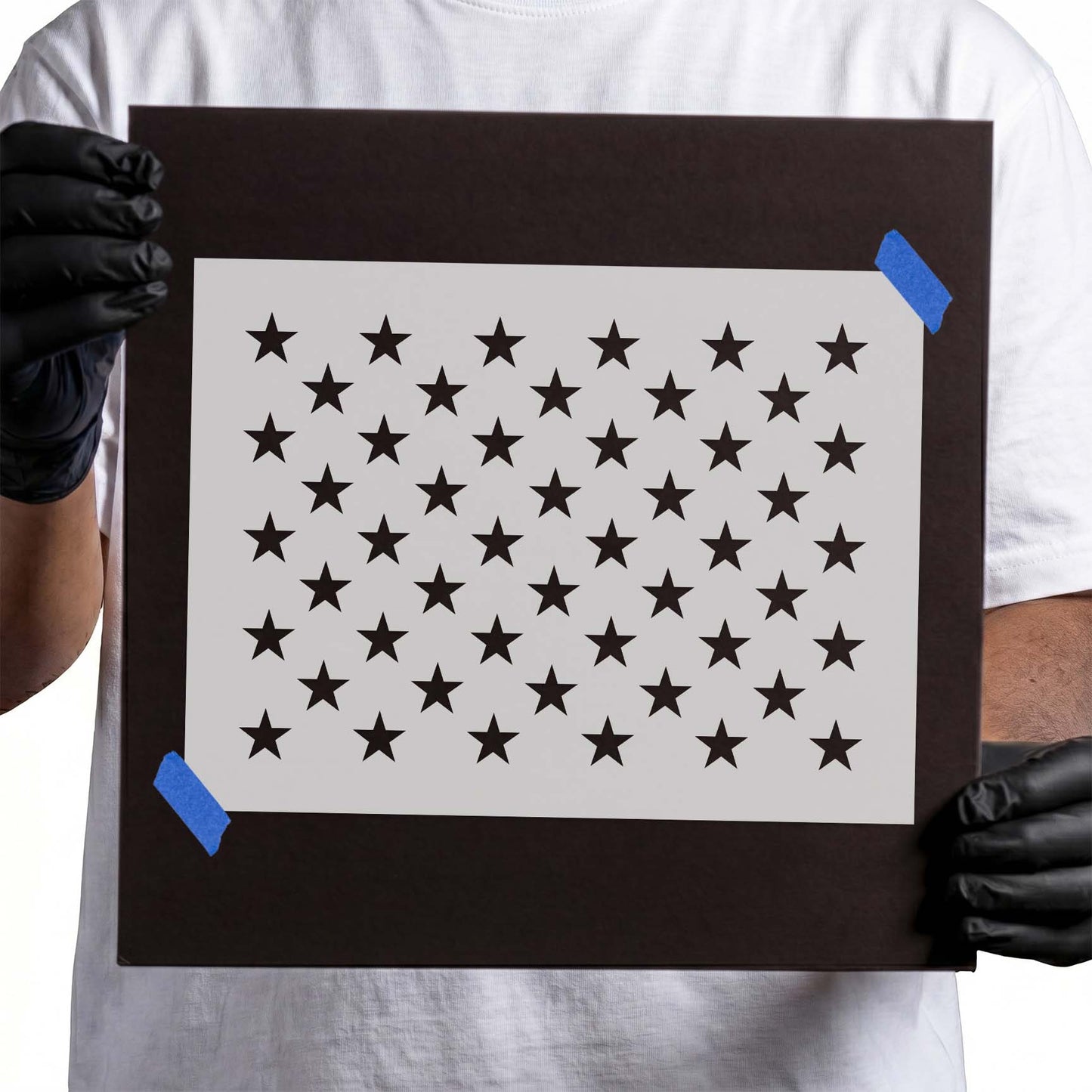 USA Flag 50 Stars Stencil