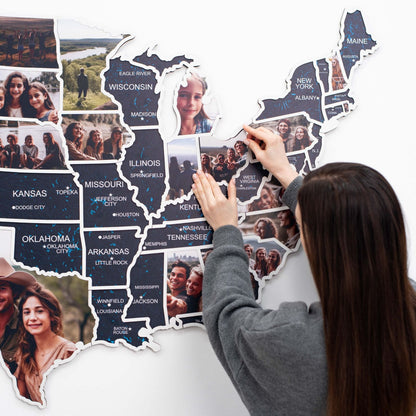 USA Photo Map Midnight