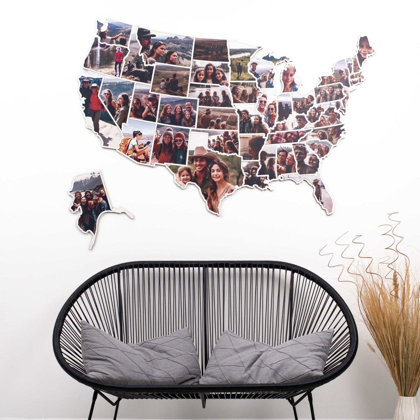USA Photo Map Midnight
