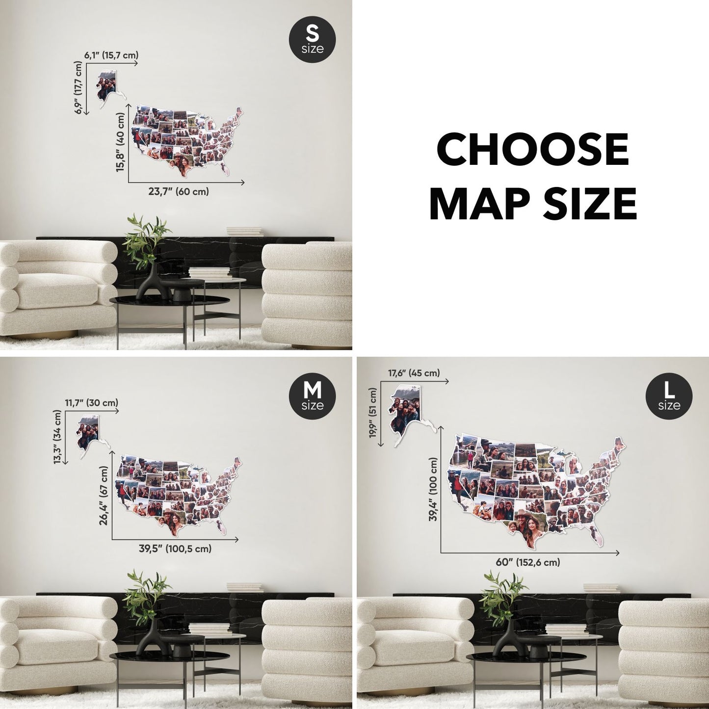 USA Photo Map Midnight