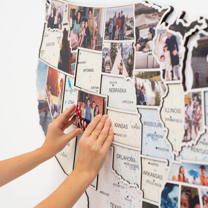 USA Photo Map Pastel