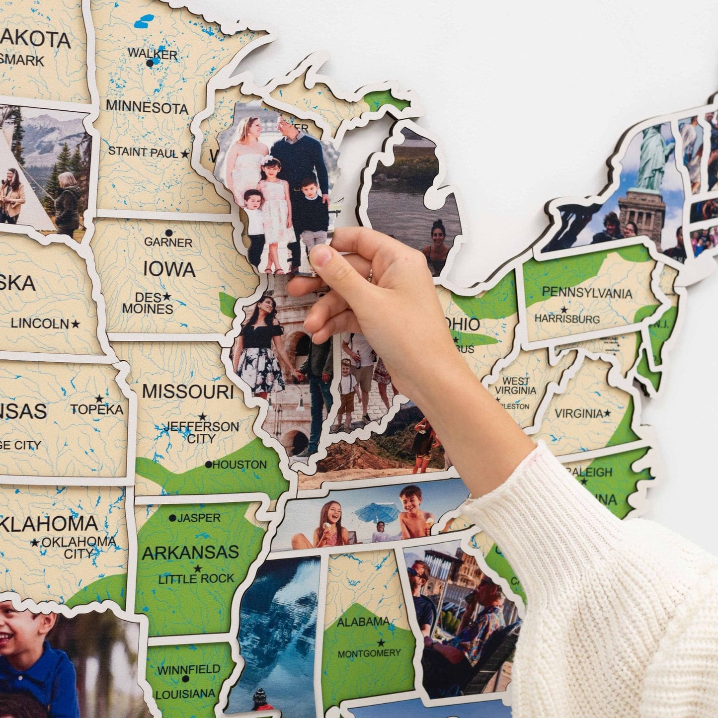 USA Photo Map Physical