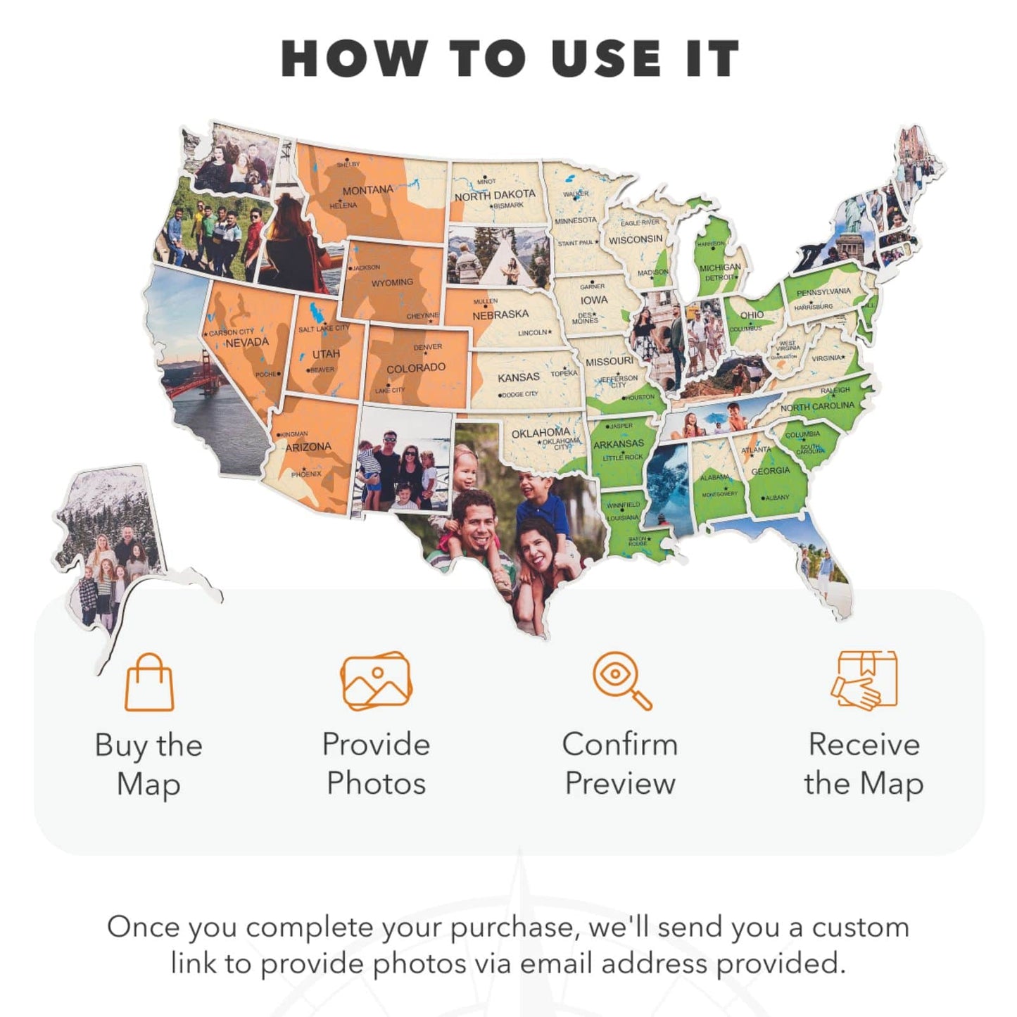 USA Photo Map Physical