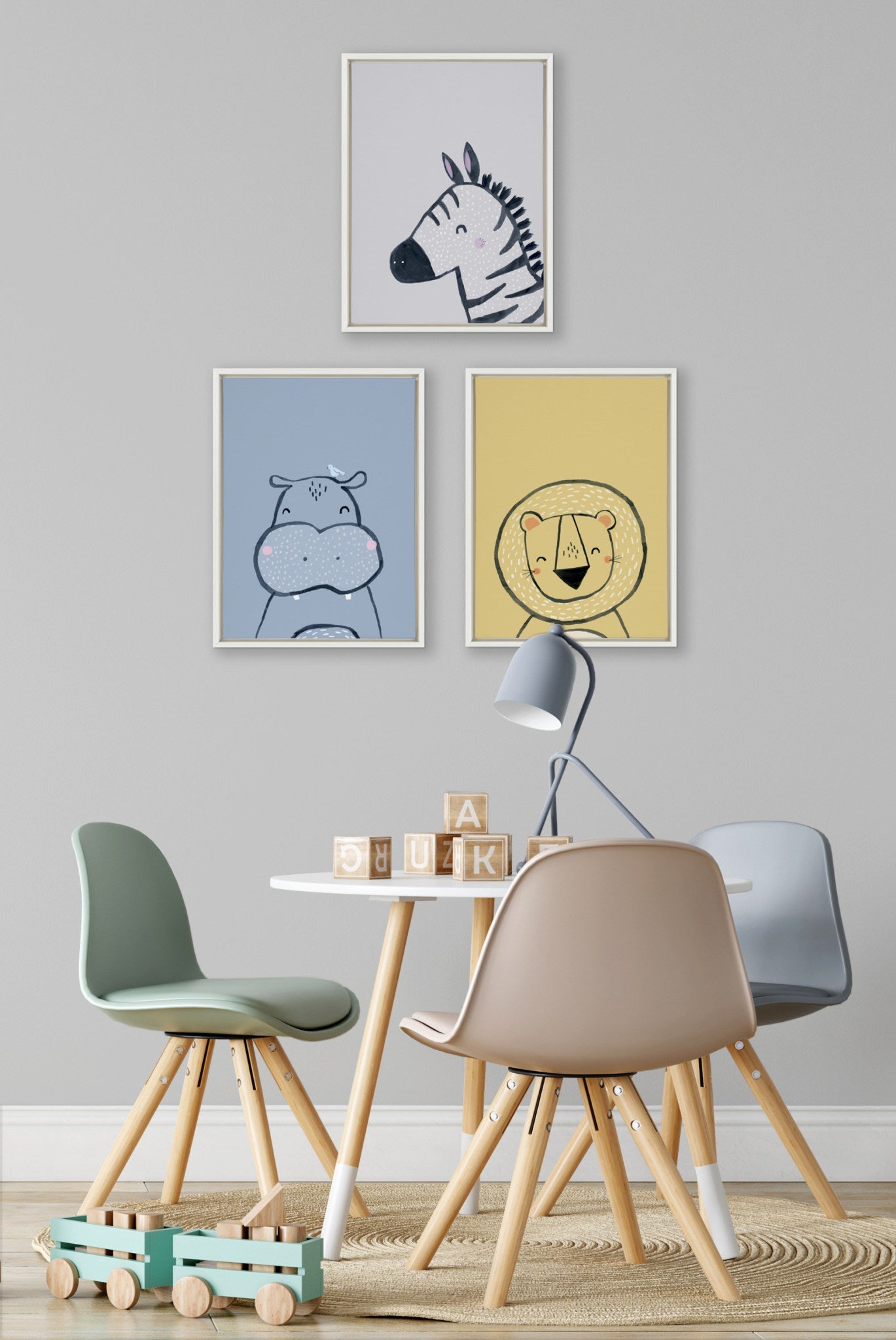 Sylvie Inky Hippo Framed Canvas by Lauradidthis