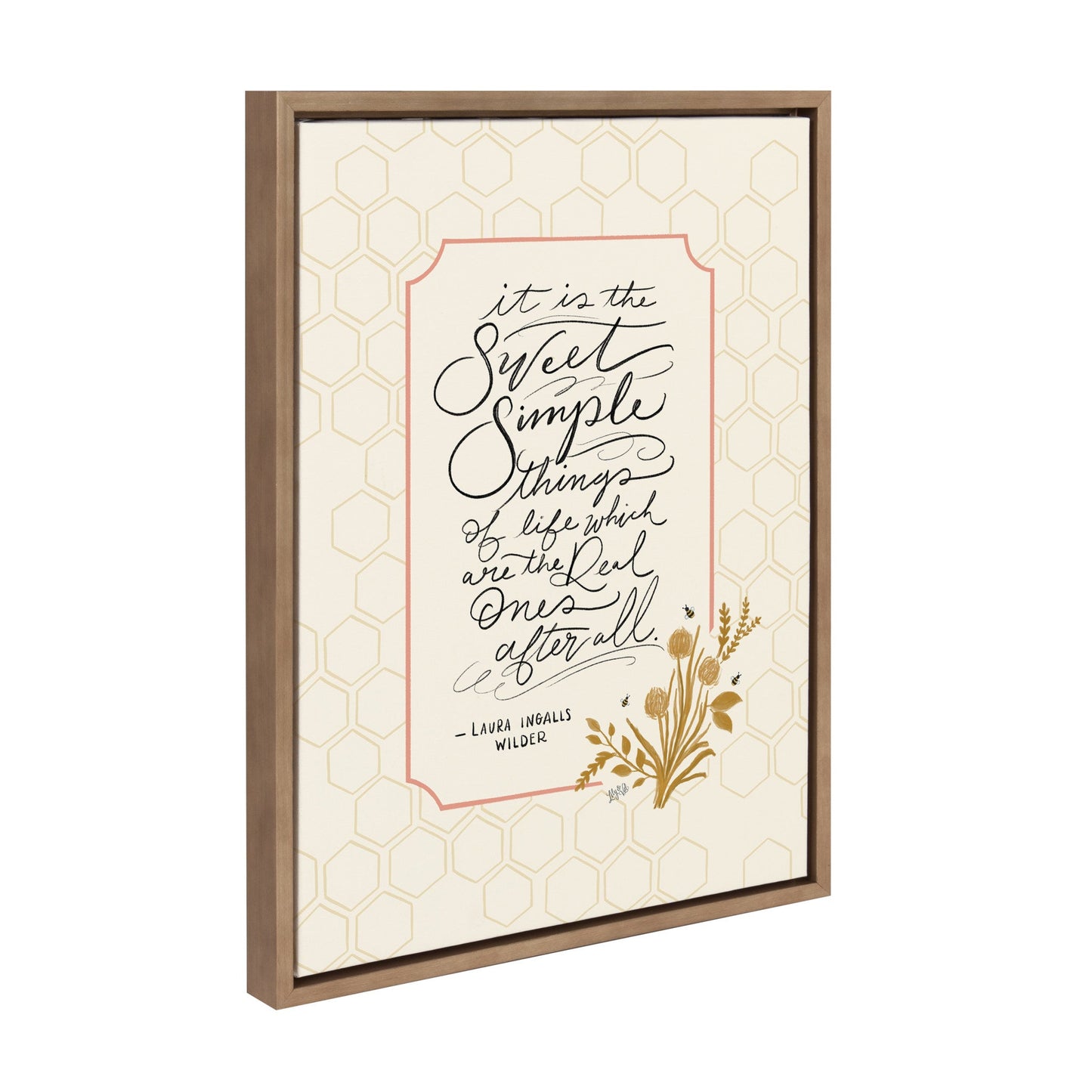 Sylvie Sweet Simple Things Framed Canvas by Valerie McKeehan of Lily and Val, Gold 18x24
