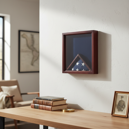 Air Force Flag, Medal Display Case, Flag Shadow Box - Fit 3' x 5' Flag.