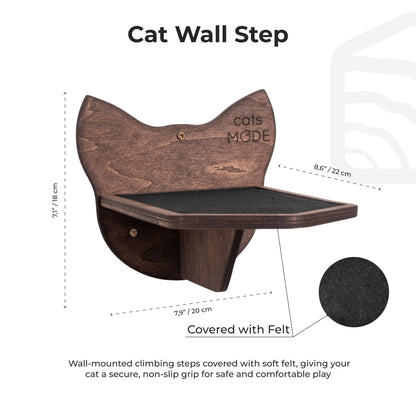Wooden Cat Step – Dark Walnut