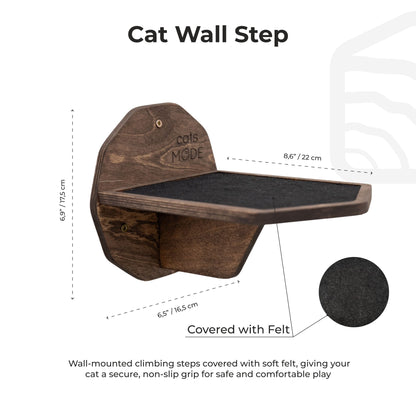 Wooden Hexagon Step - Dark Walnut